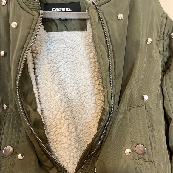 Diesel Studded Sherpa-Lined Bomber Jacket​ - Picture 3 of 4